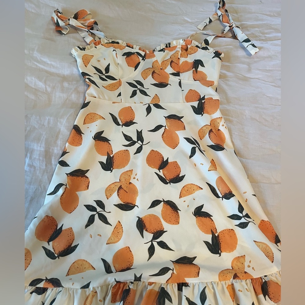 CIDER XSmall Lemon Summer Mini Dress